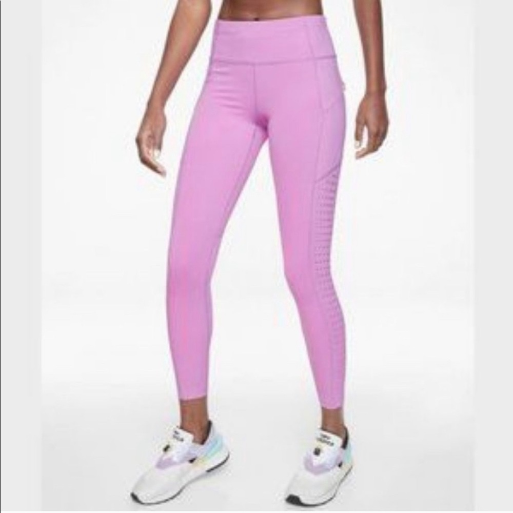 Athleta violet blush Contender Laser Cut 7/8 Tight
